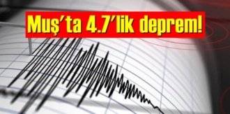 Muş'ta 4.7'lik deprem!