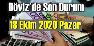 Saat 08:45 itibari ile 18 Ekim 2020 Pazar dolar ve euro fiyatları