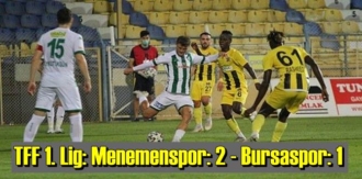 Menemenspor -Bursaspor Maçın'dan dakikalar