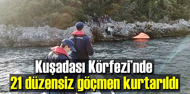 Kuşadası Körfezi’nde yine Yunanistan unsurları tarafından itilen düzensiz göçmenler kurtarıldı!