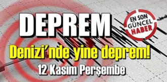 Bu Sabah 12 kasım Ege Denizi'nde yine deprem!