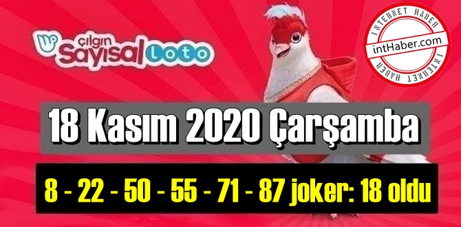 Sayısal Loto çekiliş sonuçları 18 Kasım 2020 Çarşamba