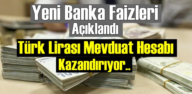 Yeni Faiz Oranıyla 100 bin lira aylık 1299 lira faiz geliri sağlıyor!