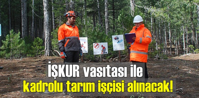 İŞKUR vasıtası ve noter kurası ile kadrolu tarım işçisi alınacak!