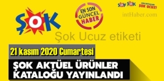 21 kasım 2020 Cumartesi/ ŞOK aktüel ürünler kataloğu açıklandı