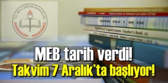 MEB tarih verdi! Takvim 7 Aralık’ta başlıyor!