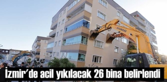 İzmir'de acil yıkılacak 26 bina belirlendi