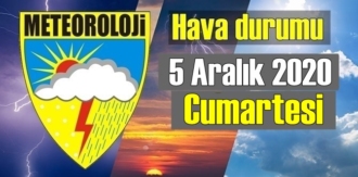 Bugün, 5 Aralık 2020 Cumartesi Bölgelerin Hava durumu nasıl Olacak!