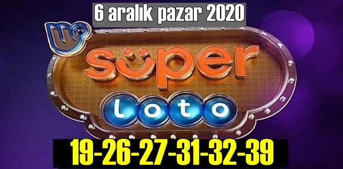 6 aralık pazar 2020/ Süper loto sonuçları: 19-26-27-31-32-39