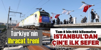 Türkiye'nin ihracat treni 6 bin 500 kilometre yol alıp Çin'e ulaştı