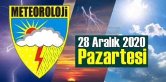 28 Aralık 2020 Pazartesi Hava durumu, Bugün Hava nasıl olacak?