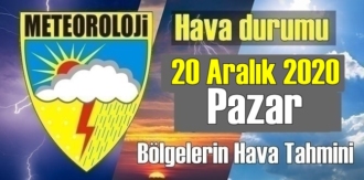 Hava durumu 20 Aralık 2020 Pazar, Bugün Hava nasıl olacak?