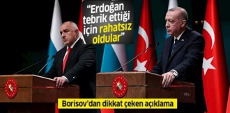 Borisov, Başkan Recep Tayyip Erdoğan'ın kendisini kutlamasının siyasi rakiplerini kıskandırdığını ifade etti.