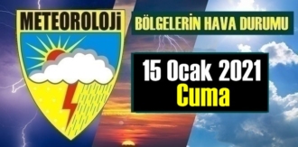 15 Ocak 2021 Cuma Hava durumu, Bölgelerimizde bugün Hava nasıl olacak?