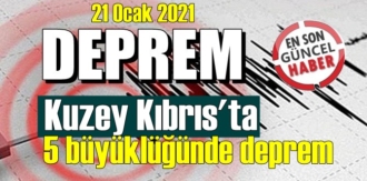 Saat 17:27'de Kuzey Kıbrıs'ta 5 büyüklüğünde Korkutan Deprem!