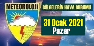 31 Ocak 2021 Pazar Hava durumu açıklandı, Bölgelerimizin Son durumu!