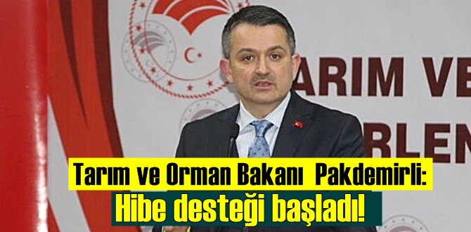 Tarım ve Orman Bakanı Pakdemirli: Hibe desteği başladı!