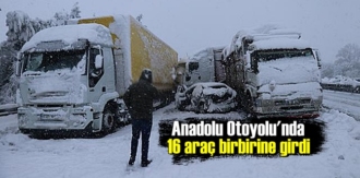 Acı tablo, Anadolu Otoyolu'nda Zincirleme kaza 16 araç birbirine girdi!