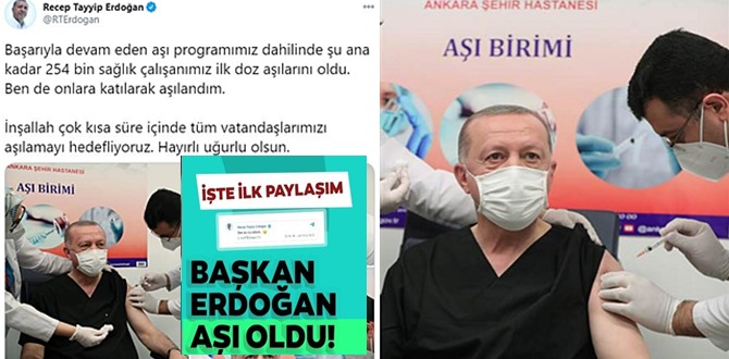 Son Dakika! Başkan Erdoğan CoronaVac aşısını yaptırdı !