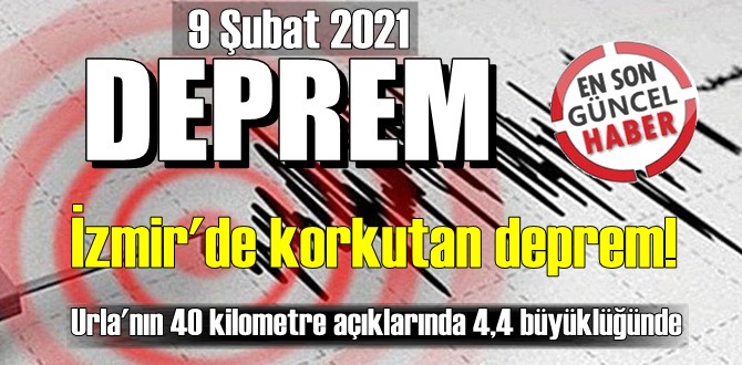 Bu sabah (9 aralık) İzmir Urla açıklarında 4,4 büyüklüğünde bir deprem Oldu!