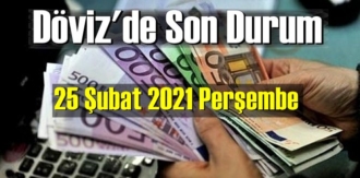 25 Şubat 2021 Perşembe Ekonomi’de Döviz piyasası, Döviz güne nasıl başladı