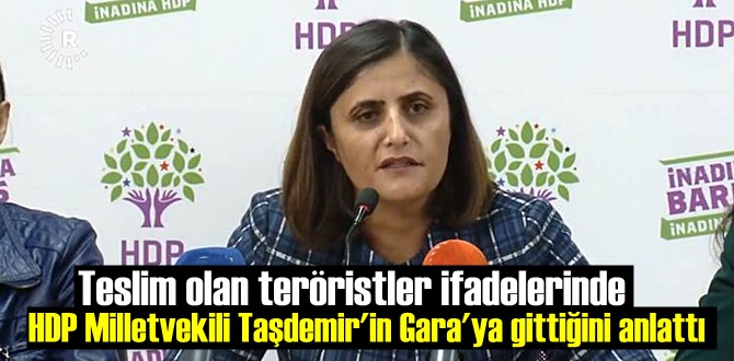 Teslim olan teröristler, HDP'li Taşdemir'in Gara'ya nasıl ve neden gittiğini anlattılar!