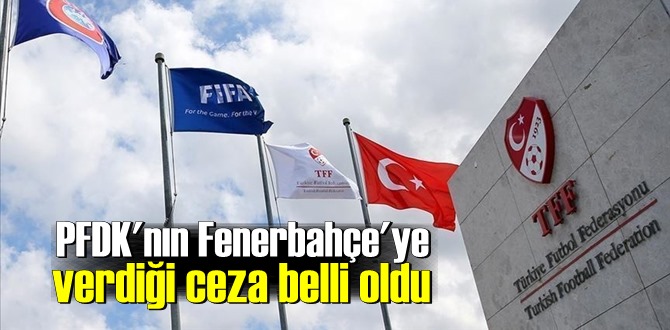 PFDK'nın Fenerbahçe'ye kestiği Ceza 24 bin lira olarak açıklandı