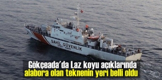 Gökçeada'da Laz koyu açıklarında alabora olan teknenin yeri belli oldu