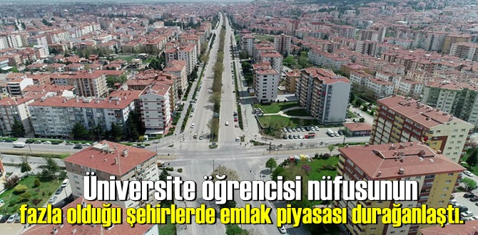 Üniversite öğrencisi nüfusunun fazla olduğu şehirlerde emlak piyasası durağanlaştı