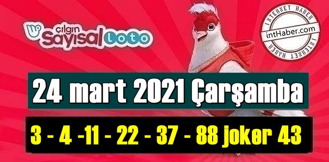 Sayısal Loto çekiliş sonuçları 24 mart 2021 belli oldu! 3 - 4 -11 - 22 - 37 - 88 joker 43 oldu