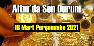 18 Mart Perşemmbe 2021 Bankalar ve serbest piyasa’da Tam,Gram ve Çeyrek Altın fiyatları