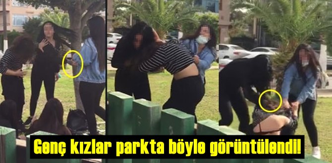 Bir grup Genç kız parkta Kavga ederken görüntülendi!