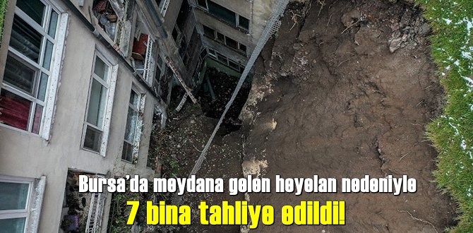 Bursa’da meydana gelen heyelan nedeniyle 7 bina tahliye edildi!