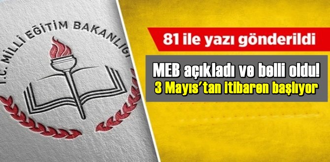 Milli Eğitim Bakanlığı, "Ortaokullarda yüz yüze eğitime devam eden okul ve sınıflarda sınavlar okul ortamında yüz yüze yapılacaktır" açıklamasında bulundu. MEB'den yapılan açıklama şöyle: -Yüz yüze eğitime devam eden okul ve sınıflarda sınavlar okul ortamında yüz yüze yapılacaktır. -Yüksek ve çok yüksek risk gruplarındaki illerde ortaokulların 5, 6 ve 7’nci sınıflarında 26 Mart Cuma gününe kadar yapılamayan sınavlar, 3 Mayıs Pazartesi gününden itibaren yapılacak şekilde planlanacaktır. -Yüz yüze eğitimin devam ettiği ilkokul 4’üncü sınıflar ile ortaokulların 8’inci sınıflarında sınavlar, okul ortamında yüz yüze yapılmaya devam edilecektir. -Salgının seyrine göre illerin risk gruplarının değişmesi durumunda güncel risk grubuna uygun olarak okullarda yüz yüze eğitim yapılması hâlinde sınavlar da 3 Mayıs 2021 tarihinden önce okul ortamında yüz yüze yapılabilecektir.