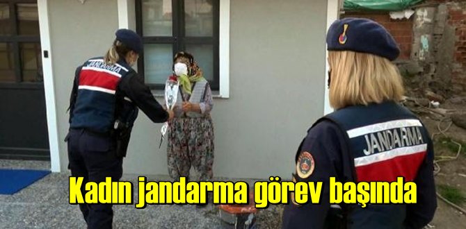 Kadın jandarma görev başında