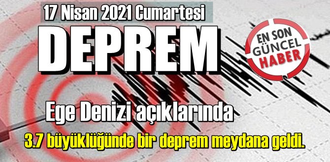 Saat 20.08 Muğla açıklarında 4,8 büyüklüğünde deprem