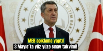 yüz yüze sınav takvimi