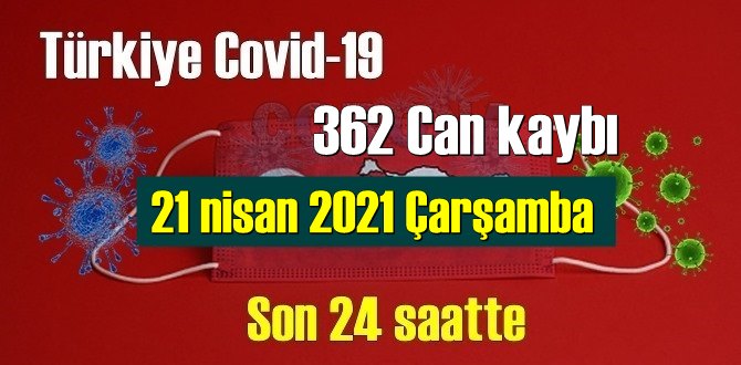 21 nisan 2021 Çarşamba virüs verileri yayınlandı, tablo Ciddi 362 Can kaybı yaşandı!