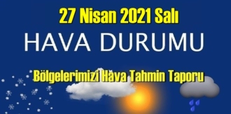 27 Nisan 2021 Salı Hava durumu açıklandı, Bölgelerimizin Son durumu!