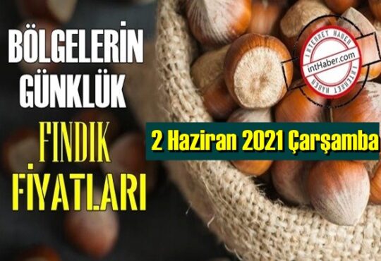 2 Haziran 2021 Çarşamba Türkiye günlük Fındık fiyatları