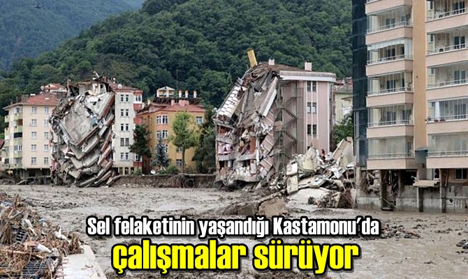 Sel felaketinin yaşandığı Kastamonu'da çalışmalar sürüyor