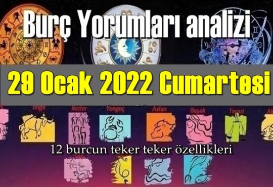 Şimdi sırasıyla tüm burçların bugünkü ( 29 Ocak 2022 Cumartesi ) yorumlarına bakalım.