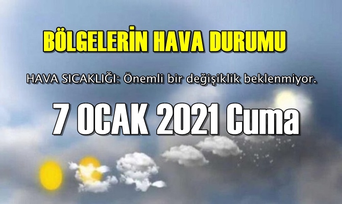 HAVA SICAKLIĞI: Önemli bir değişiklik beklenmiyor.