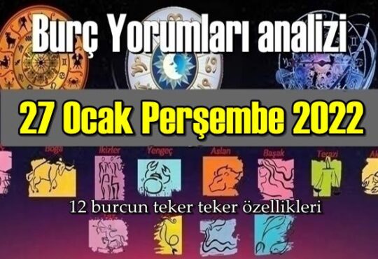 27 Ocak Perşembe 2022