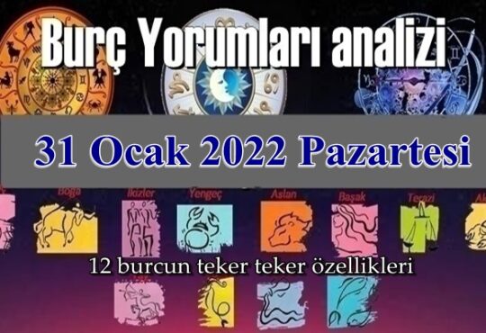 31 Ocak 2022 Pazartesi / Günlük Burç Yorumları analizi