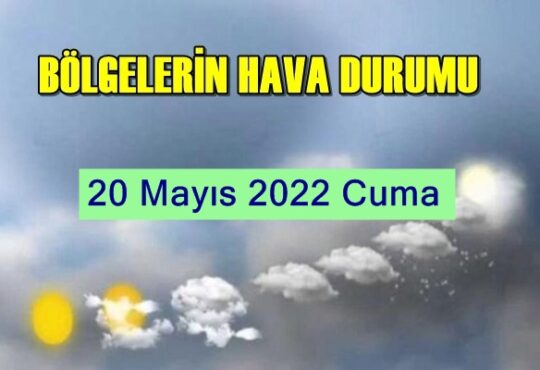 Meteoroloji Genel Müdürlüğü tarafından Tüm yurdumuzun 20 Mayıs 2022 Cuma hava tahmin raporu açıklandı