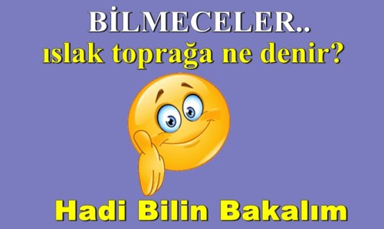 Bilmece Bildirmece ” ıslak toprağa ne denir?.. “ Bu Bilmeceyi Bildiniz mi?