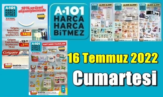 A101 Haftalık fırsat ürünleri kataloğu 16 Temmuz 2022 Cumartesi Paylaşıldı