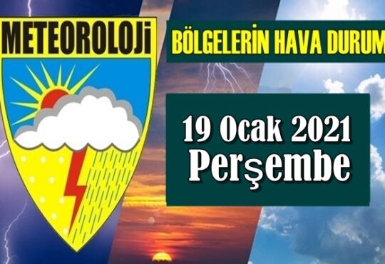 19 Ocak 2021 Perşembe Hava durumu, Bugün Hava nasıl olacak?