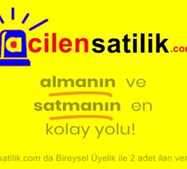 acilensatilik.com da Bireysel Üyelik ile 2 adet ilan verebilirsiniz